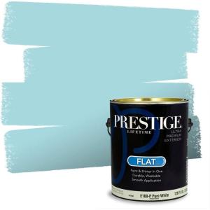 imagePRESTIGE Paints Exterior Paint and Primer In One 1Gallon Flat Comparable Match of Benjamin Moore Sea Isle751BMPCM