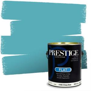 imagePRESTIGE Paints Exterior Paint and Primer In One 1Gallon Flat Comparable Match of Benjamin Moore Sea Isle753BMPCM