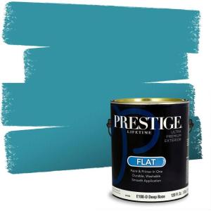 imagePRESTIGE Paints Exterior Paint and Primer In One 1Gallon Flat Comparable Match of Benjamin Moore Sea Isle754BMPCM