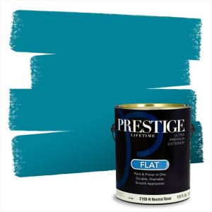 imagePRESTIGE Paints Exterior Paint and Primer In One 1Gallon Flat Comparable Match of Benjamin Moore Sea Isle762BMPCM