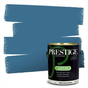 imagePRESTIGE Paints Exterior Paint and Primer In One 1Gallon Flat Comparable Match of Benjamin Moore Sea Isle776BMPCM