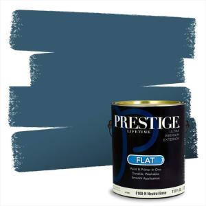 imagePRESTIGE Paints Exterior Paint and Primer In One 1Gallon Flat Comparable Match of Benjamin Moore Sea Isle777BMPCM