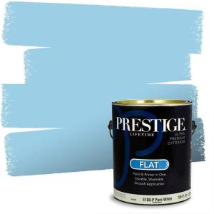 imagePRESTIGE Paints Exterior Paint and Primer In One 1Gallon Flat Comparable Match of Benjamin Moore Sea Isle780BMPCM