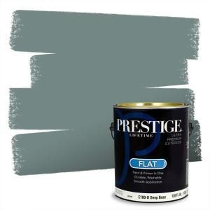 imagePRESTIGE Paints Exterior Paint and Primer In One 1Gallon Satin Comparable Match of Behr Soapstone Echo Park