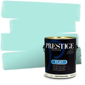 imagePRESTIGE Paints Exterior Paint and Primer In One 1Gallon Satin Comparable Match of Behr Soapstone MQ423PCM