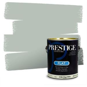 imagePRESTIGE Paints Exterior Paint and Primer In One 1Gallon Satin Comparable Match of Behr Soapstone MQ618PCM