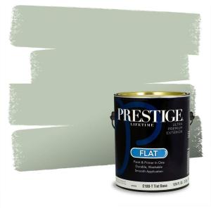 imagePRESTIGE Paints Exterior Paint and Primer In One 1Gallon SemiGloss Comparable Match of Behr Black EvergreenComposed