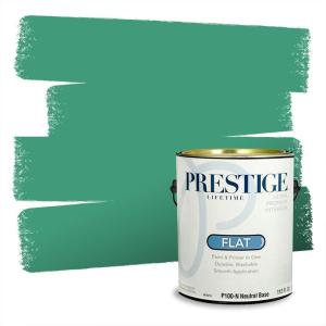 imagePRESTIGE Paints Exterior Paint and Primer In One 1Gallon SemiGloss Comparable Match of Behr Black EvergreenDancing Jewel