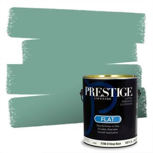imagePRESTIGE Paints Exterior Paint and Primer In One 1Gallon SemiGloss Comparable Match of Behr Black EvergreenMQ638PCM