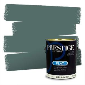 imagePRESTIGE Paints Exterior Paint and Primer In One 1Gallon SemiGloss Comparable Match of Behr Black EvergreenMQ639PCM