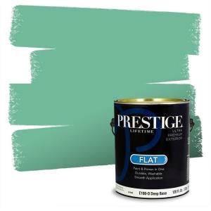 imagePRESTIGE Paints Exterior Paint and Primer In One 1Gallon SemiGloss Comparable Match of Behr Black EvergreenMQ641PCM