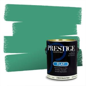 imagePRESTIGE Paints Exterior Paint and Primer In One 1Gallon SemiGloss Comparable Match of Behr Black EvergreenMQ642PCM