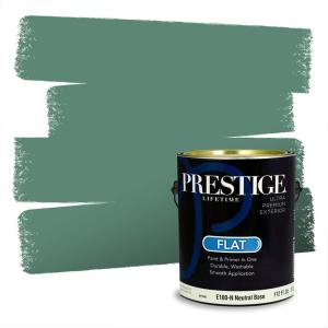 imagePRESTIGE Paints Exterior Paint and Primer In One 1Gallon SemiGloss Comparable Match of Behr Black EvergreenMQ643PCM