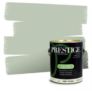 imagePRESTIGE Paints Exterior Paint and Primer In One 1Gallon SemiGloss Comparable Match of Behr Black EvergreenMQ645PCM