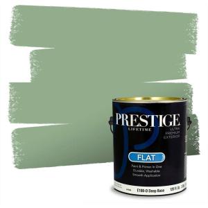 imagePRESTIGE Paints Exterior Paint and Primer In One 1Gallon SemiGloss Comparable Match of Behr Black EvergreenMQ646PCM