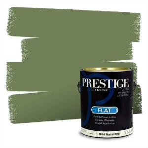 imagePRESTIGE Paints Exterior Paint and Primer In One 1Gallon SemiGloss Comparable Match of Behr Black EvergreenMQ647PCM
