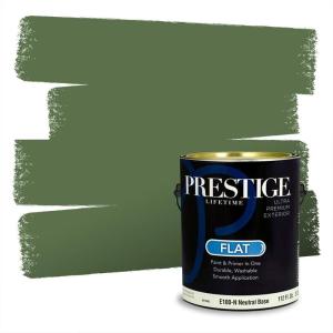 imagePRESTIGE Paints Exterior Paint and Primer In One 1Gallon SemiGloss Comparable Match of Behr Black EvergreenMQ648PCM