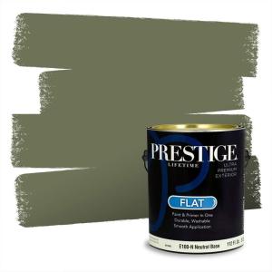 imagePRESTIGE Paints Exterior Paint and Primer In One 1Gallon SemiGloss Comparable Match of Behr Black EvergreenMQ653PCM