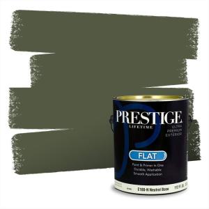 imagePRESTIGE Paints Exterior Paint and Primer In One 1Gallon SemiGloss Comparable Match of Behr Black EvergreenMQ654PCM