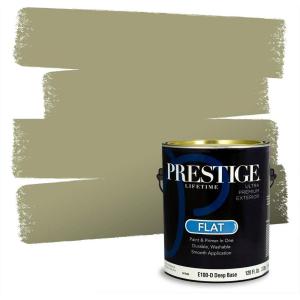 imagePRESTIGE Paints Exterior Paint and Primer In One 1Gallon SemiGloss Comparable Match of Behr Black EvergreenMQ657PCM