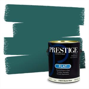 imagePRESTIGE Paints Exterior Paint and Primer In One 1Gallon SemiGloss Comparable Match of Behr Black EvergreenMQ65PCM