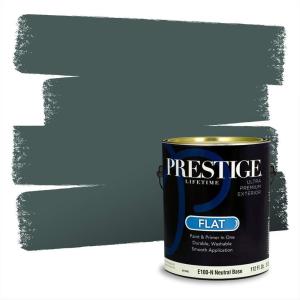 imagePRESTIGE Paints Exterior Paint and Primer In One 1Gallon SemiGloss Comparable Match of Behr Black EvergreenMQ69PCM