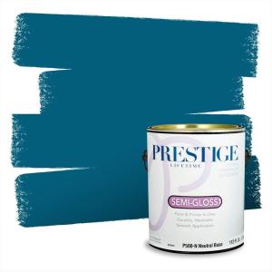 imagePRESTIGE Paints Exterior Paint and Primer In One 1Gallon SemiGloss Comparable Match of Behr Compass BlueBlue Edge