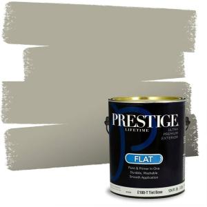 imagePRESTIGE Paints Exterior Paint and Primer In One 1Gallon SemiGloss Comparable Match of Benjamin Moore Sebring White1487BMPCM