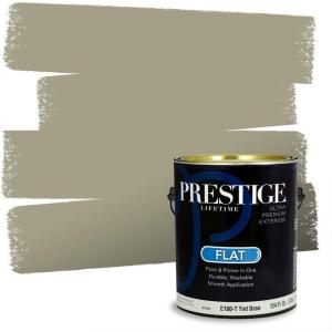 imagePRESTIGE Paints Exterior Paint and Primer In One 1Gallon SemiGloss Comparable Match of Benjamin Moore Sebring White1503BMPCM