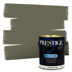 imagePRESTIGE Paints Exterior Paint and Primer In One 1Gallon SemiGloss Comparable Match of Benjamin Moore Sebring White1505BMPCM