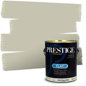 imagePRESTIGE Paints Exterior Paint and Primer In One 1Gallon SemiGloss Comparable Match of Benjamin Moore Sebring White1509BMPCM