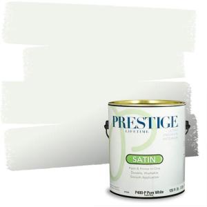 imagePRESTIGE Paints Interior Paint and Primer In One 1Gallon Eggshell Comparable Match of Benjamin Moore Oxford White844BMPCM