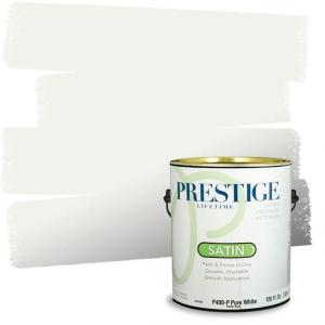 imagePRESTIGE Paints Interior Paint and Primer In One 1Gallon Eggshell Comparable Match of Benjamin Moore Oxford White869BMPCM