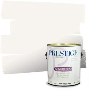 imagePRESTIGE Paints Interior Paint and Primer In One 1Gallon Eggshell Comparable Match of Benjamin Moore Oxford WhiteWhite Opulence