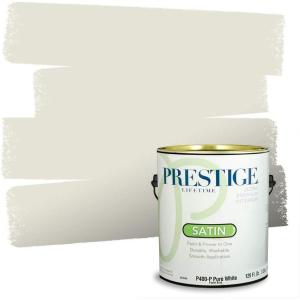 imagePRESTIGE Paints Interior Paint and Primer In One 1Gallon Eggshell Comparable Match of Benjamin Moore Oxford WhiteWhite River