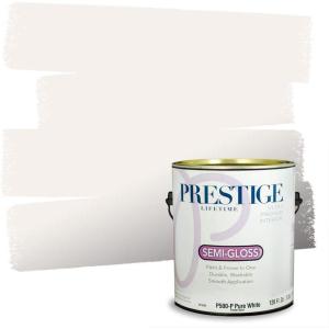 imagePRESTIGE Paints Interior Paint and Primer In One 1Gallon Eggshell Comparable Match of Benjamin Moore Oxford WhiteWhite Zinfandel