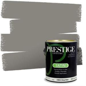 imagePRESTIGE Paints Interior Paint and Primer In One 1Gallon Satin Comparable Match of Benjamin Moore Revere PewterHC168BMPCM