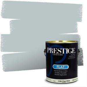 imagePRESTIGE Paints Interior Paint and Primer In One 1Gallon SemiGloss Comparable Match of Benjamin Moore Shaker Gray1585BMPCM