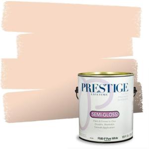 imagePRESTIGE Paints P500P302BM Interior Paint and Primer In One SemiGloss Comparable Match of Benjamin Moore 1 gallon You Are My SunshineCameo Rose