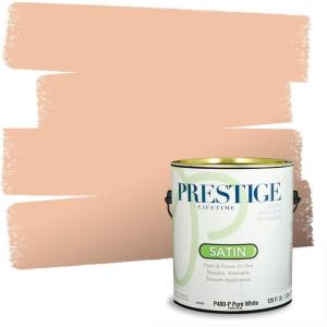 imagePRESTIGE Paints P500P302BM Interior Paint and Primer In One SemiGloss Comparable Match of Benjamin Moore 1 gallon You Are My SunshineFresh Peach