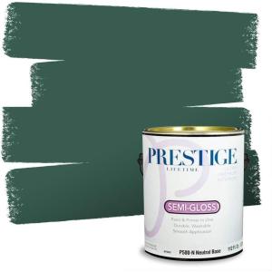 imagePrestige Paints Interior Paint and Primer In One 1Gallon Satin Comparable Match of Benjamin Moore Aberdeen GreenGondola Ride