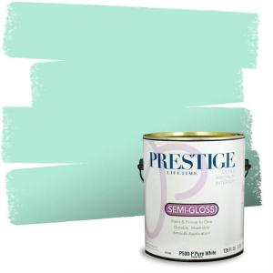 imagePrestige Paints Interior Paint and Primer In One 1Gallon Satin Comparable Match of Benjamin Moore Aberdeen GreenSpringtime Green