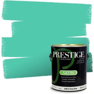 imagePrestige Paints Interior Paint and Primer In One 1Gallon Satin Comparable Match of Benjamin Moore Aberdeen GreenSt Pattys Day