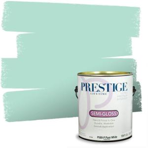 imagePrestige Paints Interior Paint and Primer In One 1Gallon Satin Comparable Match of Benjamin Moore Aberdeen GreenSurf N Turf