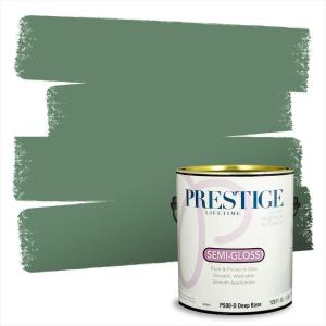 imagePrestige Paints Interior Paint and Primer In One 1Gallon Satin Comparable Match of Benjamin Moore Aberdeen GreenWeeping Willow