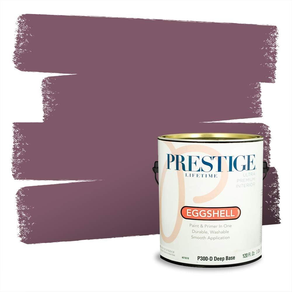 imagePRESTIGE Paints Interior Paint and Primer In One 1Gallon Flat Comparable Match of Valspar Antique CoralVintage Grape