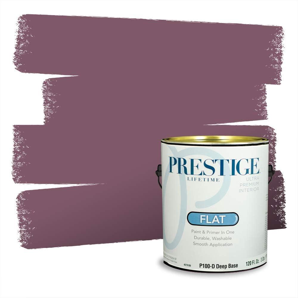 imagePRESTIGE Paints Interior Paint and Primer In One 1Gallon Flat Comparable Match of Valspar Antique CoralVintage Grape