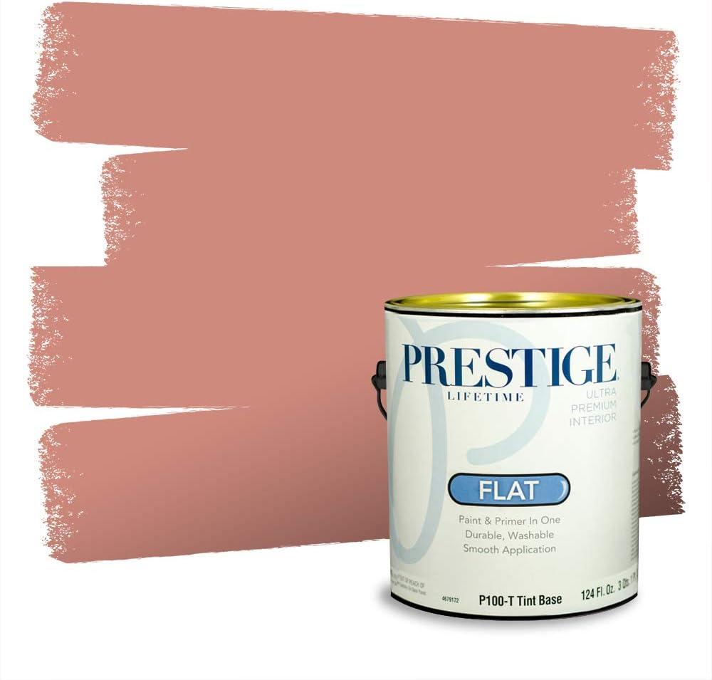 imagePRESTIGE Paints Interior Paint and Primer In One 1Gallon Flat Comparable Match of Valspar Cosmic PinkVintage Coral