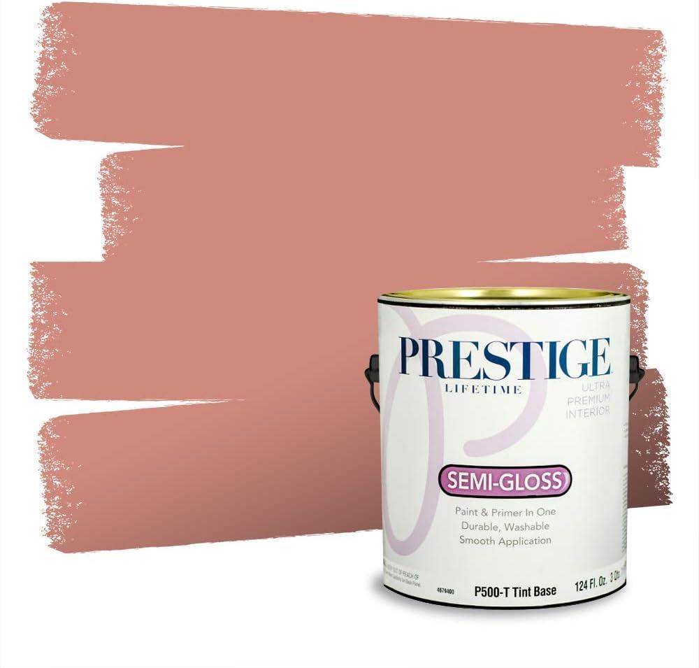 imagePRESTIGE Paints Interior Paint and Primer In One 1Gallon Flat Comparable Match of Valspar Cosmic PinkVintage Coral