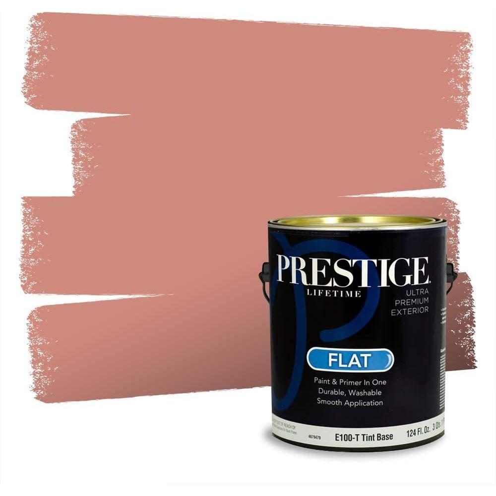 imagePRESTIGE Paints Interior Paint and Primer In One 1Gallon Flat Comparable Match of Valspar Cosmic PinkVintage Coral